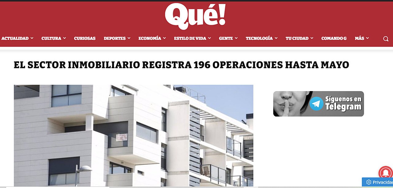 El sector inmobiliario registra 196 operaciones hasta mayo